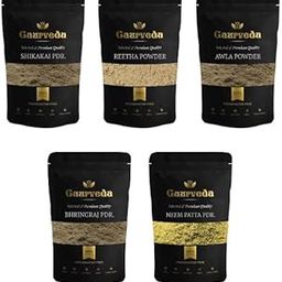 Gaurveda Hair Care Kit (Pack Of 5) Reetha Pdr, Amla (Awla) Pdr, Shikakai Pdr, Bhringraj Pdr& Neem Patta Pdr | 100 Grams Each-image-29