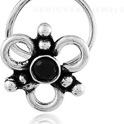 925 Sterling Silver Oxidized Antique Nose Stud | Stylish Nose Pin for Women-image-64