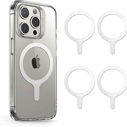ESR Magnetic Ring 360, Compatible with MagSafe Sticker, Universal Magnetic Conversion Kit for iPhone 16e/16/15/14/13/12/11/X Series, Galaxy Samsung and More, 4 Pack, MagSafe Accessories, White-image-38