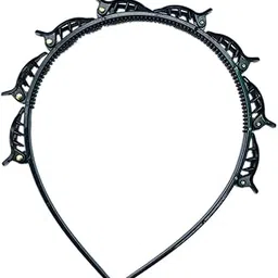 gadinfashion ™ Headbands for Women Girl Double Layer Twist Plait Hairband Hoop for Braiding, Korean Double Bangs Multi-Layer Hollow Headband Hairband For Girls Pack of 01 Black-picture-33