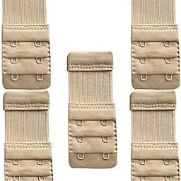 Bra Hook Extender to Increase Bra Length for Backless Dresses -2 Hook - 3 Eye, Extra Elastic, Combo Pack Beige-39
