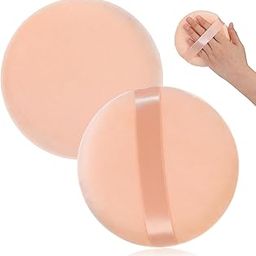 Small Face Makeup Sponge, 2.4 Inch Ultra Soft Washable Reusable Large Velour Loose Powder Puff Washable Round Sponge Puff for Face Body, Wet Dry Makeup Tool, 2 Pieces-10