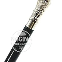 Vintage Walking Cane Wooden Walking Stick Silver Brass Handle knob Black Wood Stick - Victorian Cane - Fancy Cane for Men and Women- Dark Shadow Cane (Black)-picture-28