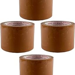 Cello Brown Tape 3 inch / 72mmx65Meter,42 Micron Thickness Pack of 4 Rolls-image-3