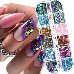 DIY Nail Art Decorations Palette Color Changing Hexagonal, Irregular Chameleon, Laser Thin, Nail Glitter, Mix Colors, Nail Sequins, Nail Art Accessories for Manicure-image-23