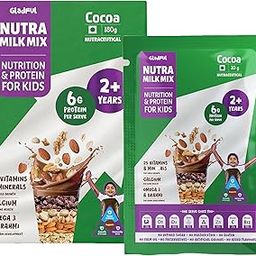 Gladful NutraMilk Healthy Chocolate Milk Mix 180g Pack of 6, 2+ Years, 6g Protein Per Serve, No Preservatives, Immunity & Growth, Bone Health & Brain Development Made with Ragi, Oats Bajra & Nuts-24