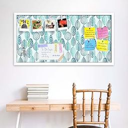 ArtzFolio Watercolor Leaves | Bulletin Board Notice Pin Board | Vision Soft Board Combo with Thumb Push Pins & Sticky Notes | White Frame | 24 x 12 inch (61 x 30 cms)-image-82