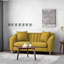 Casaliving Doraldo 2 Seater Sofa Set for Living Room (Yellow Colour) Premium Fabric Sofa for Living Room-image-71