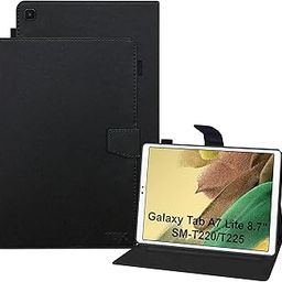 TGK Leather Flip Stand Case Cover for Samsung Galaxy Tab A7 Lite 8.7" SM-T220/T225 with Stylus Holder, Black-image-66
