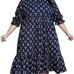 swasti Women Pure Cotton Plus Size Floral Printed Gown Black-picture-9
