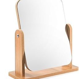 draval Natural Wood Desk Mirror – Minimalist Vanity Mirror for Makeup, Skincare & Office Use-image-121