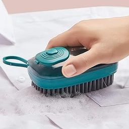 2-in-1 Soap Dispensing Scrub Brush for Tiles and Grout Cleaning, Teal-image-82