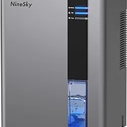 NineSky Dehumidifier for home, 98 OZ Dehumidifier for Room, Dehumidifiers for Bathroom, Bedroom, Basement (800 sq. ft.) with Auto Shut Off, 5 Colors LED Light(H2 Gray)-picture-18