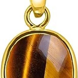 GGTL Certified Yellow Tiger Eye Stone Ashtadhatu Pendant 7.25 Ratti Rashi Ratna Natural Locket Unheated and Untreated Gems Astrological Purpose for Men and Women-image-80
