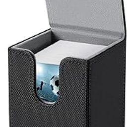 PATPAT� Card Holder Game for 100Pcs Cards Storage Box Trading Cards Organizer PU Leather Card Deck Case Collectable Cards Carry Case Universal Game Card Holder, 7.1x6.7x9.5cm-4