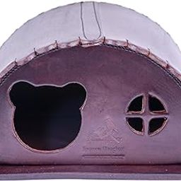 Sparrow Daughter Sparrowdaughter's Leather Squirrel House For Outdoors,Garden,Backyard,Small Animals Habitat For Chinchilla Squirrel With Poles,Squirrel Nest&Feeder,Chestnut-27