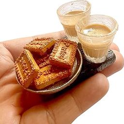 the monument shop Chai Biscuit Miniature Food 3D Fridge Magnet Best Souvenir Gift 100% Made in India-image-67