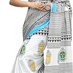 Printed Mulmul Cotton Saree for Women Attach Blouse Piece-image-1