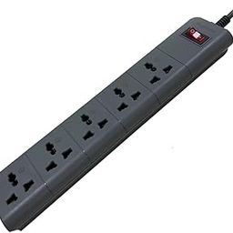 LAPCARE SURGEE 5 Multiplug Extension Cord Power Strip Surge Protection Board | 5 Power Socket |3M Cord |1500w | Fire Proof Material | Short Circuit Protection | BIS Certified (Black)-25