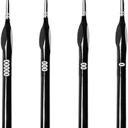 WINDWARRIOR Fine Detail Paint Brush Set – 4 Piece Miniature Brushes 0000 to 0, for Acrylic, Watercolor, Oil – Professional Thin Brushes for Miniatures, Models, Nails & Canvas Art.-image-11