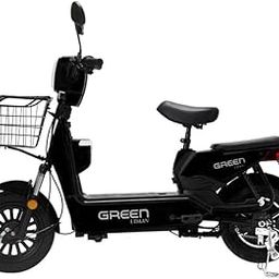 Green Udaan Low Speed Electric Scooter Non RTO 60KM Range Black with Portable Charger-picture-1