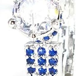 Rings for Women Rhodium Plated Blue solitaire Adjustable American Diamond Crystal Ring For Anniversary, Birthday, Cocktail For Women and Girls-image-20