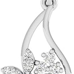 avsar 18k (750) White Gold and Diamond Pendant for Women-picture-42