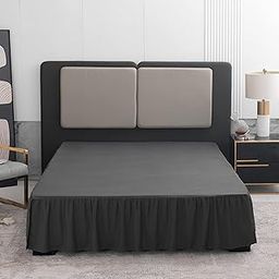 Black Bed Skirt Twin Size Ruffled Bed Skirt with Split Corners, Twin Bed Skirt 14 Inch Drop,Twin Size Bed Skirt Black for Ruffled Bed Skirt with Split Corners, Bed Skirt Twin Size-42
