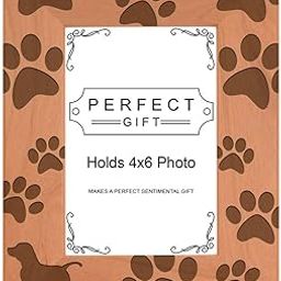 Gifts For All By Rachel Olevia Dog Lover Gift Beagle Silhouette Paw Prints Natural Wood Engraved 4x6 Portrait Picture Frame Wood-20