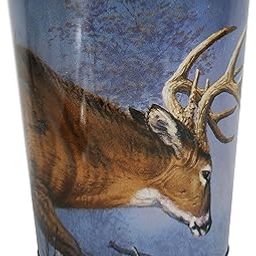 Rivers Edge Products Metal Waste Basket, 10-Inch Small Trash Can, Novelty Garbage Can for Office, Kitchen, Bathroom, or Bedroom, Nature and Wildlife Home Decor, Deer Theme-picture-17