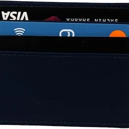 stealodeal Blue Slim Leather with Cash Slots Debit/Credit (Unisex) 4 Slots Card Holder-picture-16