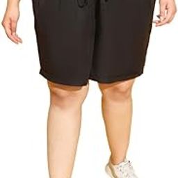 Women Plus Size Elasticated with Tie-Up Detail Shorts-image-41