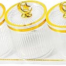 BNF Dried Fruit Tray with Lid Covered Candy Jar for Party Living Room Countertop 3 Grid Clear | Home & Garden | Kitchen, Dining & Bar | Kitchen Storage & Organization | Food Storage Containers-picture-15