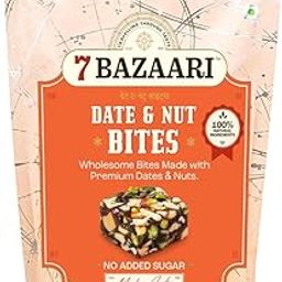 7 BAZAARI Date & Nut Bites – Dates Sweet with Pistachios, Cashews, Almonds, Honey & Pure Ghee – Healthy Dry Fruit Barfi Sweets – No Added Sugar, Gluten-Free Snack, Natural Energy Bites 10pcs-15g each (Pack of 1)-11