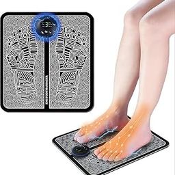 VANIBHA � EMS Foot Massager for Neuropathy & Plantar Fasciitis Relief - Electric blood Circulation Device with 8 Modes & 19 Levels - Portable Foot Stimulator for Pain & Tired Feet (Black)-image-0