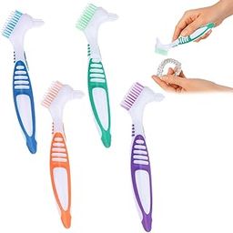 4 Pcs Denture Cleaning Brush Set Soft Brush for Teeth Retainer Cleaner Multi-Color Denture Toothbrushes Teeth Cleaner for Effective Teeth Cleaning-picture-26