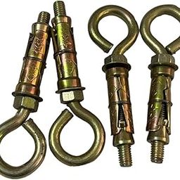 Hard Metal Closed Hook Anchor Fasteners - 8mm, Gold - Heavy-Duty Hanging Solutions Pack of 4-image-82