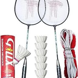 Addcition Badminton Racket Single Rod 2pcs Set, one net, and six Pieces Shuttle Cock for Boys,Children, Girls-97