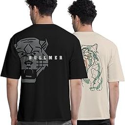 Trendy Front and Back Printed Oversized Round Neck T-Shirt for Men - Pack of 2-image-9