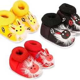 Presents New Born Baby Bootie Shoes for boy and Girl Baby Cartoon face Combo Pack of 3-image-34