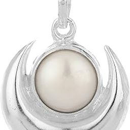 Round Natural Pearl Silver Pendant For Men women Girl & Boy-image-7