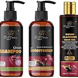 La’ Decus® India Onion Hair Care Kit With Onion Black Seed Hair Oil + Conditioner + Shampoo For Hair Growth With Anti Dandruff And Damage Control Properties Combo Kit Pack Of 600 ml-picture-9
