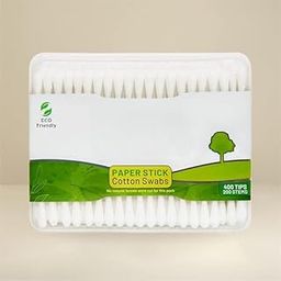 Cotton Ear Buds/Swabs (pack of 2) with White PAPER Sticks (200/400 Tips) in a Jar-image-25