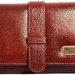 Elegant RFID-Protected Genuine Leather Wallet Clutch for Women – Textured Finish, Metal Clasp, Bonus Card Holder, Coin Pocket & More-image-47