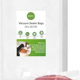 NETXE Vacuum Bags Food Vacuum Bags forv Ready Food Vacuum Bags 20 x 30 cm Freezer Bags Durable Tear-Resistant BPA-Free Reusable Vacuum Bags (Pack Of 50)-picture-28