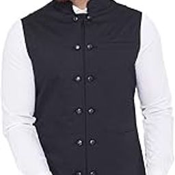 Black Color Cotton Double Breast Men's Waistcoat(HYPM03157)-picture-34