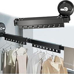 Jukkre Clothes Drying Rack Wall Mounted with Suction Cup | Laundry Drying Hanger Foldable | Cloth Racks with Hooks | Heavy Duty Strong Load-Bearing-image-32