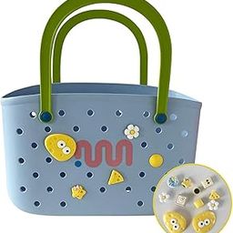 The Style Sutra Beach Bag Multipurpose Trendy Beach Storage Basket Travel Tote Women Handbag Blue with Box Charms|Clothing, Shoes & Accessories|Womens Handbags & Bags| Womens Handbags & Bags-picture-4