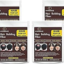 Hair Building Fiber Refill Pack Concealer Use For all Branded Hair Fibers (Dark Brown 25+25+25+25 gram) Pack of 4, 100 gram-21