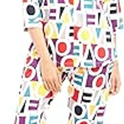 Women's Cotton Typography Printed Night Suit Set of Shirt & Pajama Set | Casual Night Dress for Women - 4007-image-59